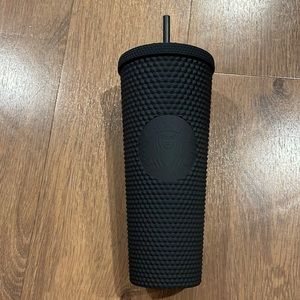 24 oz matte black textured Starbucks cup